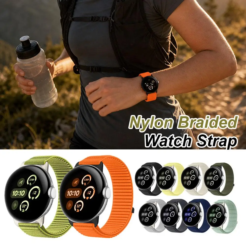 New Outdoor Wilderness Texture Braided Nylon Sport Loop Replacement Band For Google Pixel Watch 4 Adjustable Accessories