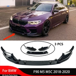 Car Front Bumper Lip Spoiler for BMW F90 M5 M5C 2018-2020 Side Splitter Diffuser Guard Trim Front Apron Surround Auto Parts