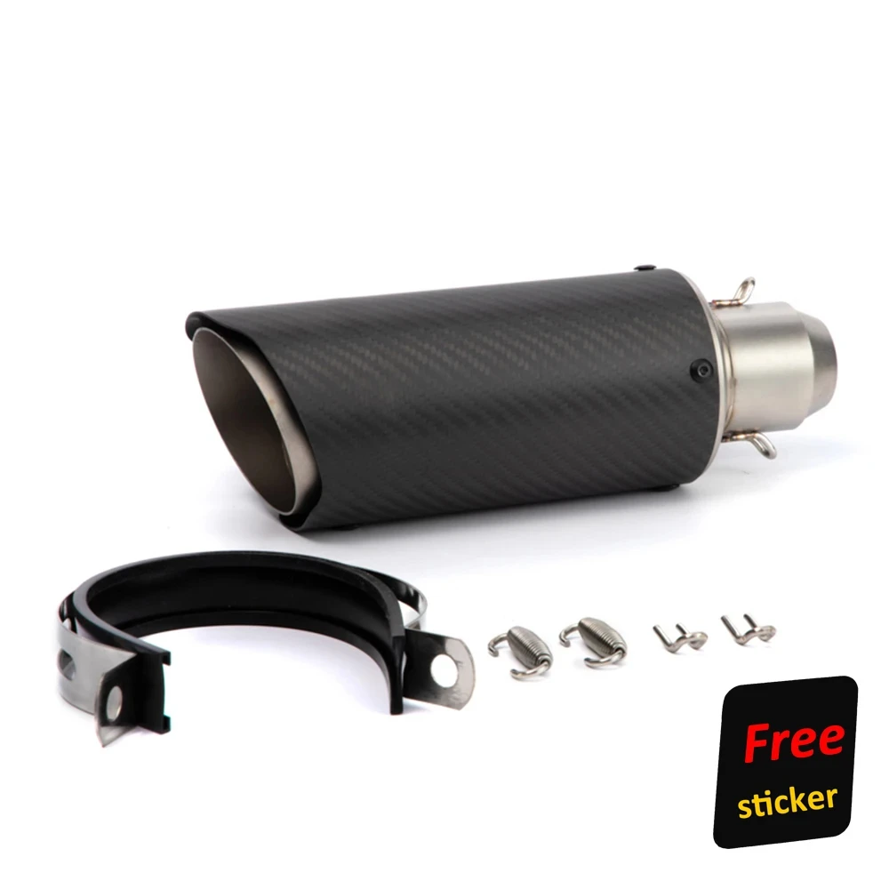Slip-on Muffler Escape Moto Motorcycle Exhaust Pipe with Free Logo Sticker for Yamaha FZ6 R3 Ninja 400 CBR650R GSXR 600 Duke 125 view 4