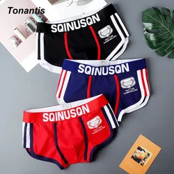 3Pcs/Set Men's Panties Personality Sport Cotton Underwear Plus Size M-4XL Sexy Korean Boxer Shorts Breathable Man Underpants