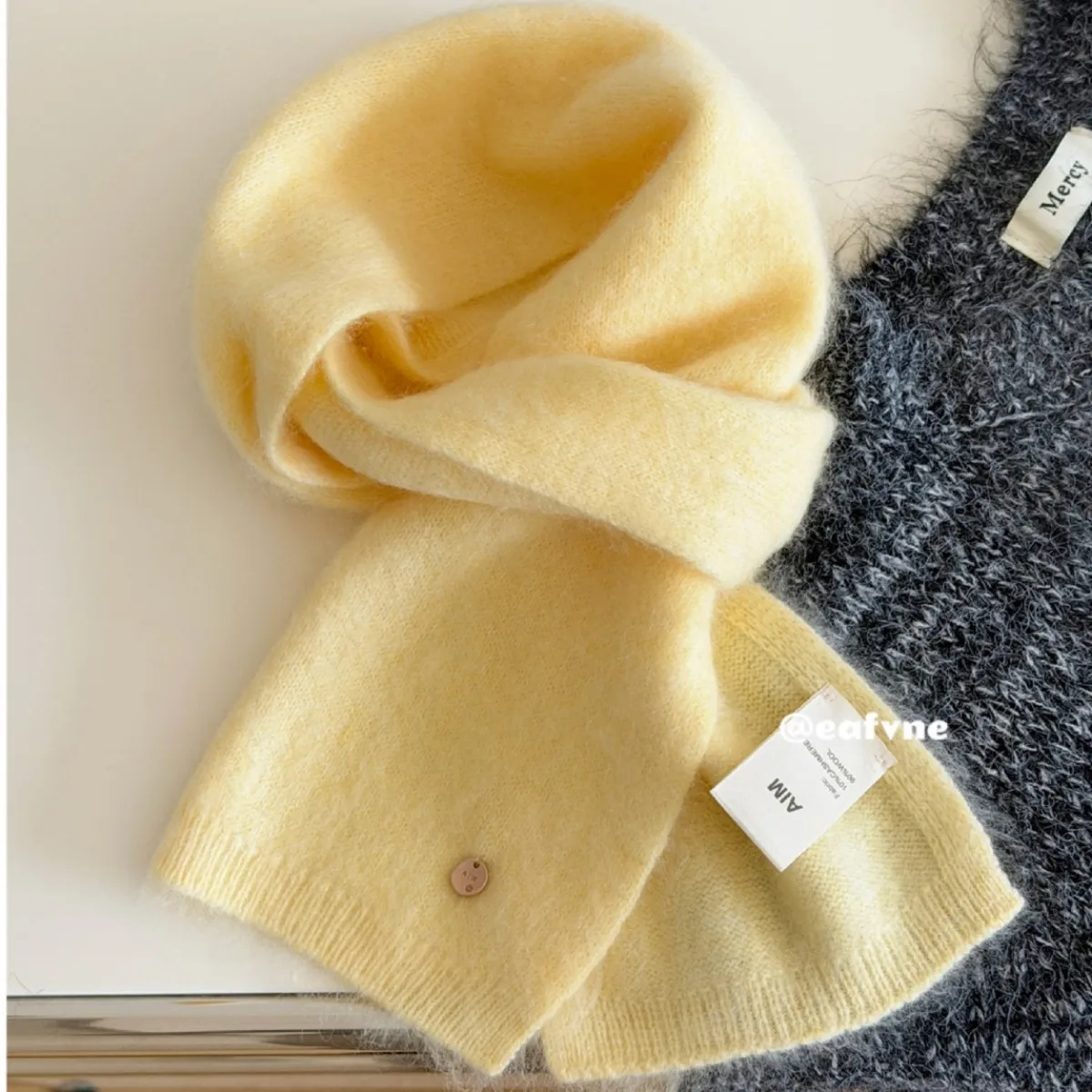 Soft Waxy Temperament Cashmere Wool 100% Blended Scarf Women's Autumn and Winter Classic Solid Color High-end Scarf