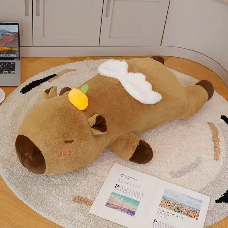 60cm 대형 귀여운 창의적인 카피바라 봉제 인형 부드러운 동물 인형 아기 수면용 포옹 베개 소파 쿠션 어린이 선물