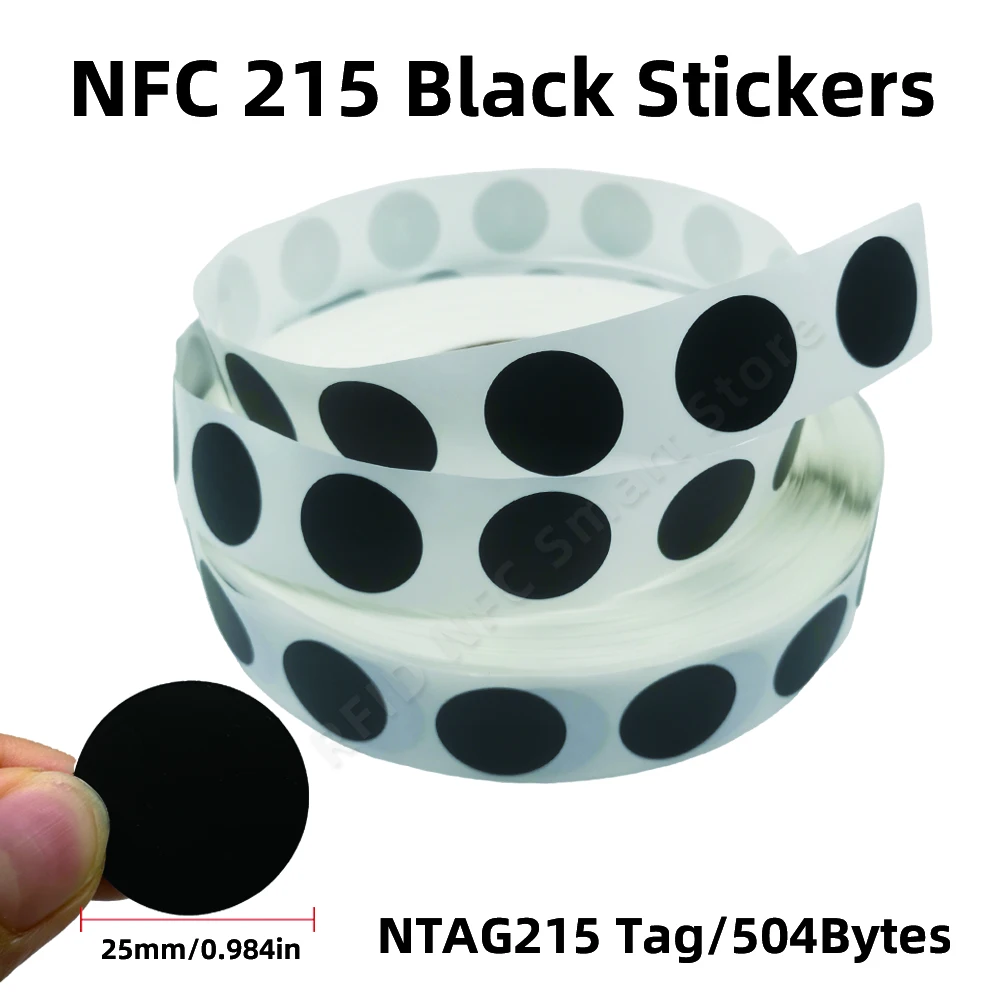 Ntag215 NFC Tags Sticker Phone Available No Adhesive Labels RFID Tag 25mm Drop Shipping