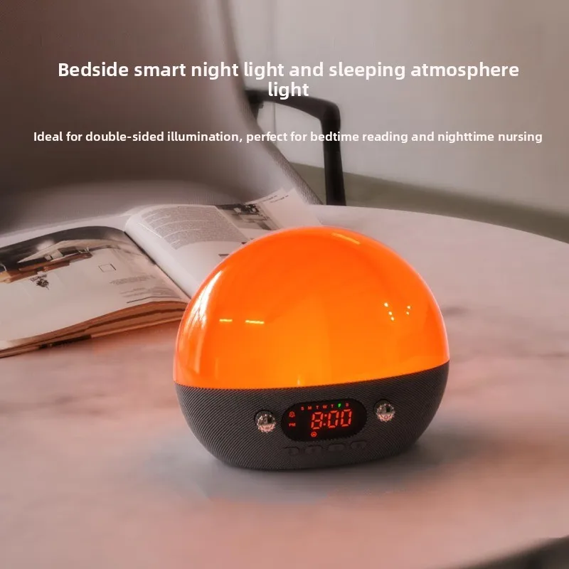 2026 New Bluetooth Wake Up Light Sunrise Sunset Simulation Alarm White Noise LED Night Lamp
