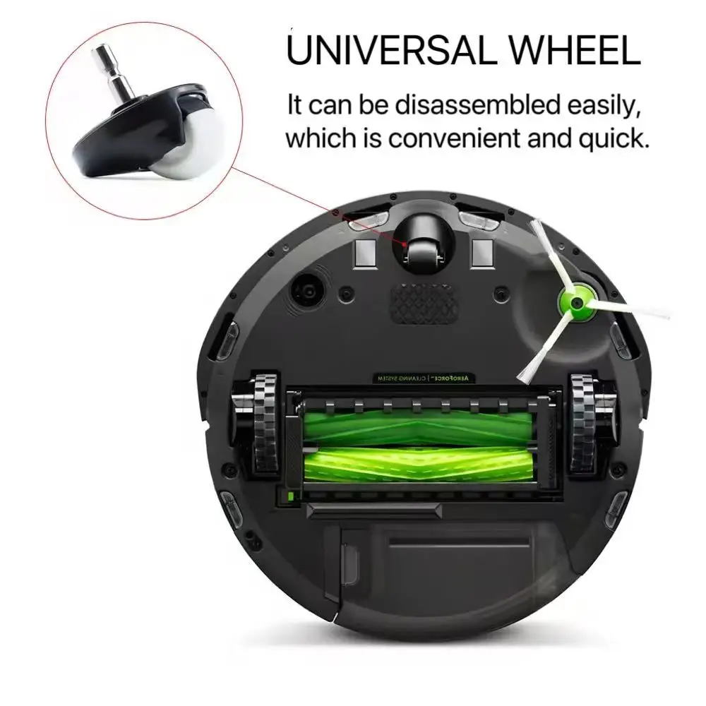 مجموعة عجلات العجلات الأمامية لآي روبوت رومبا 500 600 700 800 i7 E5 E6 900 سلسلة أجزاء منظف العجلات متعددة الاتجاهات