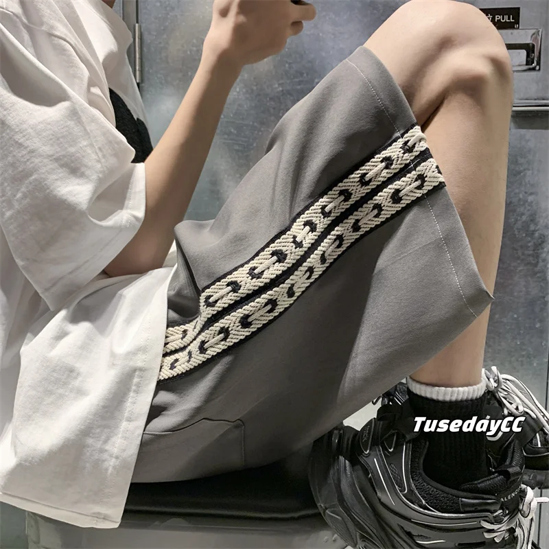 

Loose Side-Weave orts for Men Summer 2023 Casual Faion Spor Bot Youthful Energy Sle Straight Leg Anti-Wrinkle