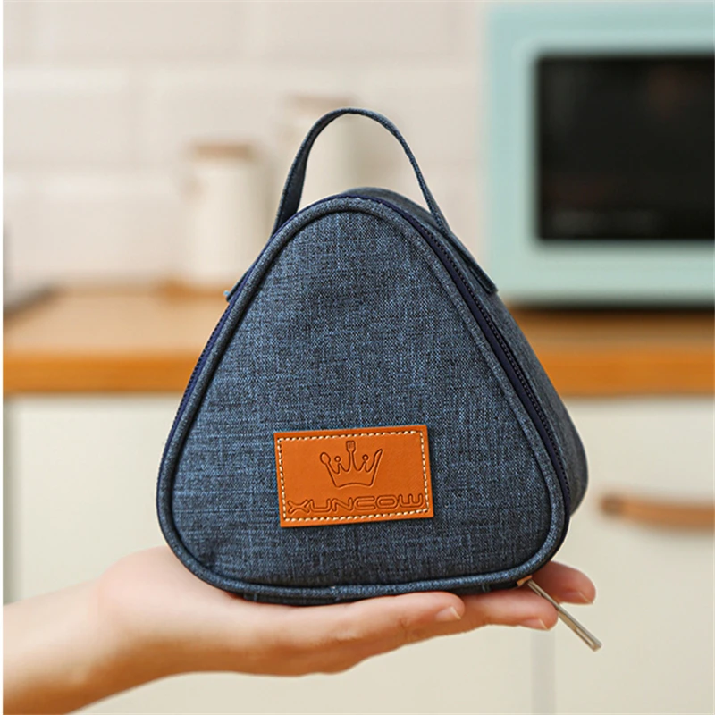 Breakfast Insulation Thermal Bag Small Triangular Rice Ball Lunch Box Bags Cute Portable Food Bento Fresh Pouch for Women Kids