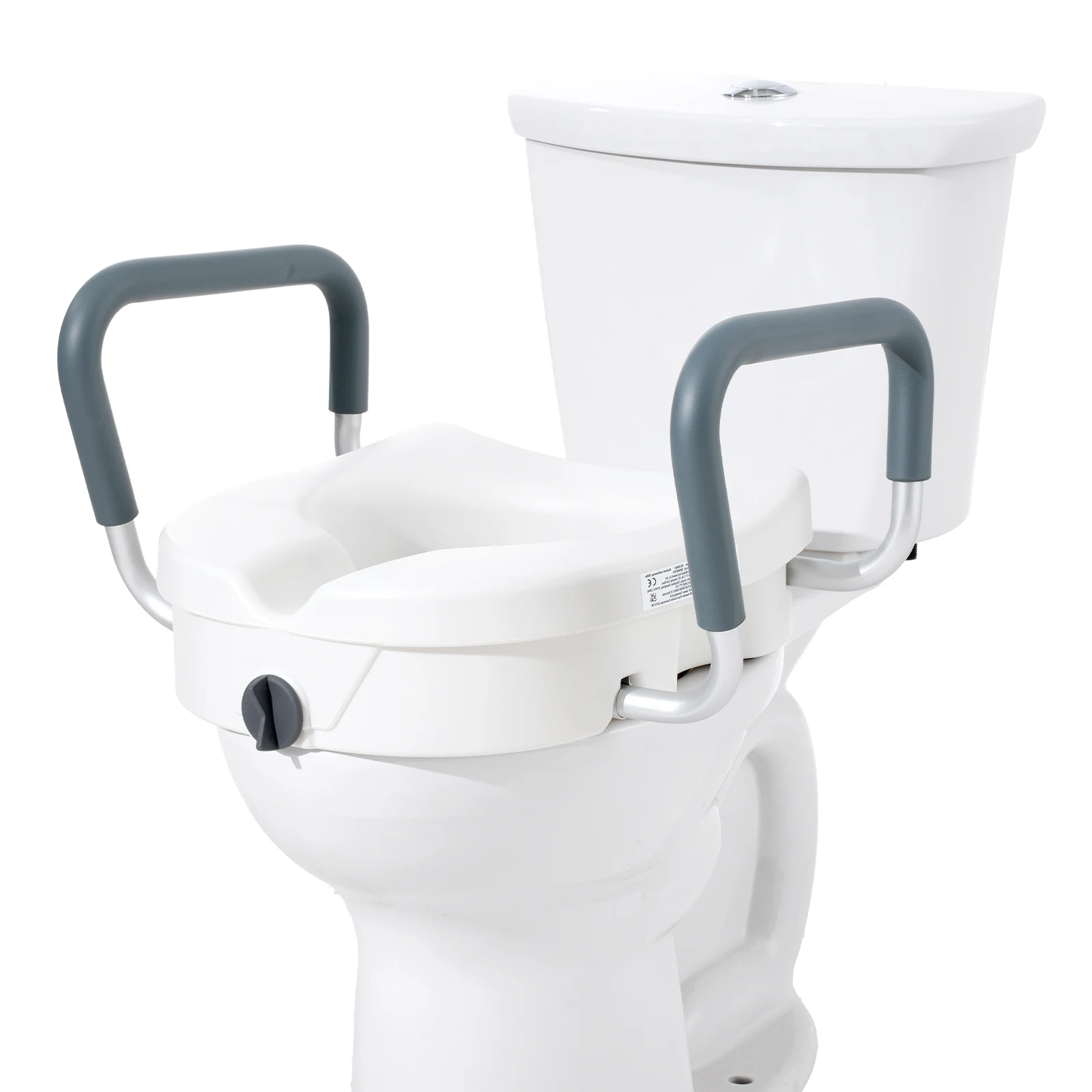 

SucceBuy Raised Toilet Seat 5" Height Raised 350 lbs Weight Capacity for Round &Elongated Toilet Twist Lock Installation Elderly