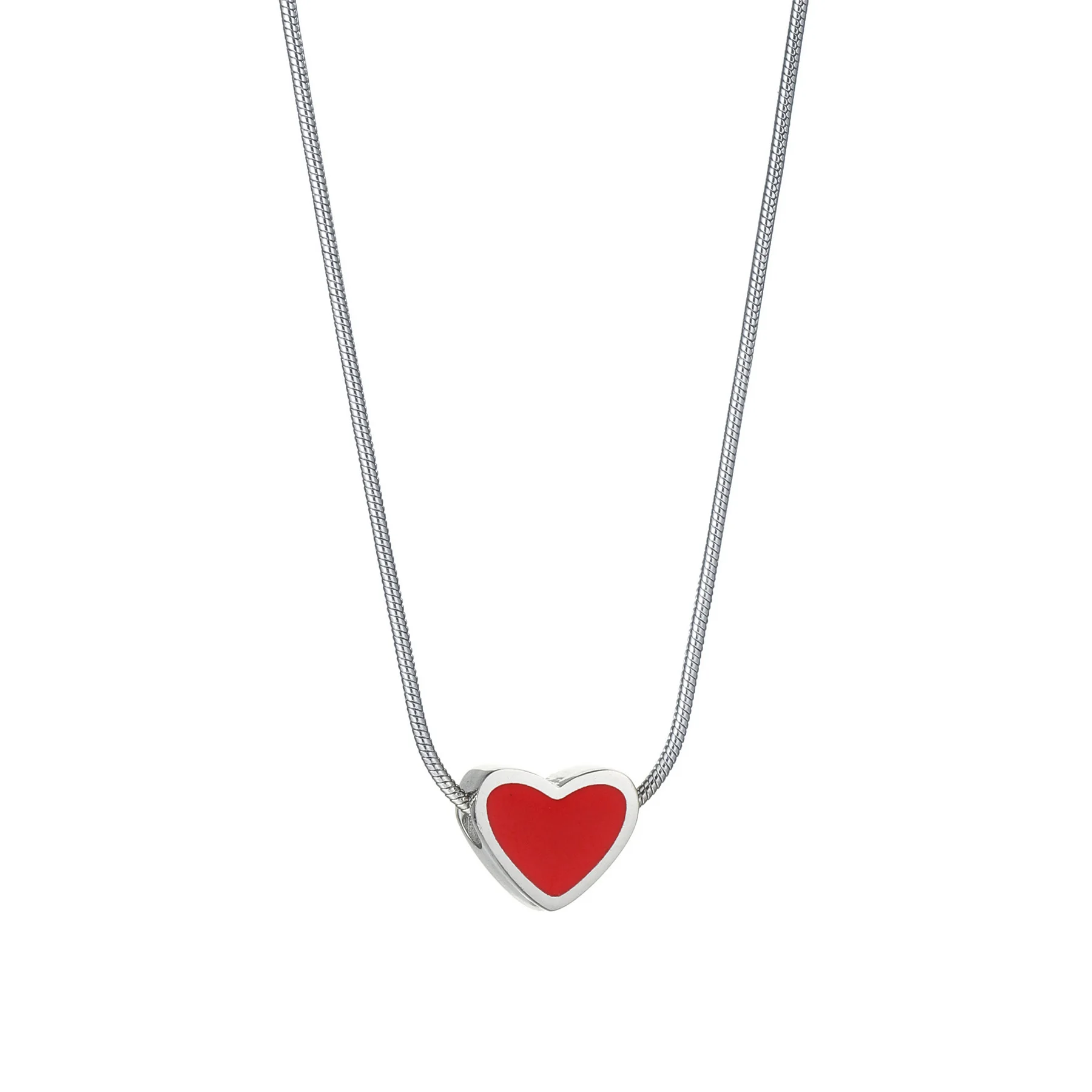 Love Heart Pendant Necklace for Women Trend Aesthetic Front Red Back Black Color Chain Collar Choker Party Jewelry Birthday Gift