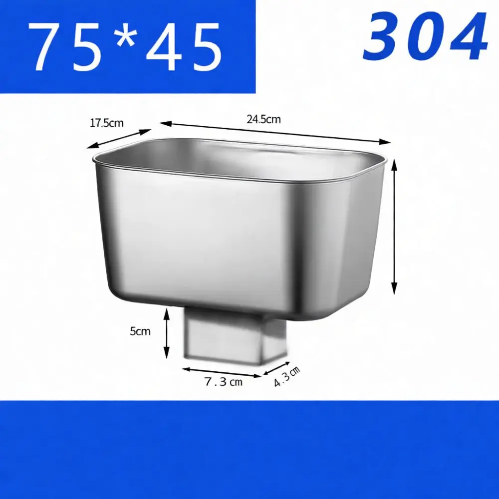 Durable Stainless Steel Downspout Funnel Square Roof Pipe Fitting High Capacity Drainage System Maintenance Tool