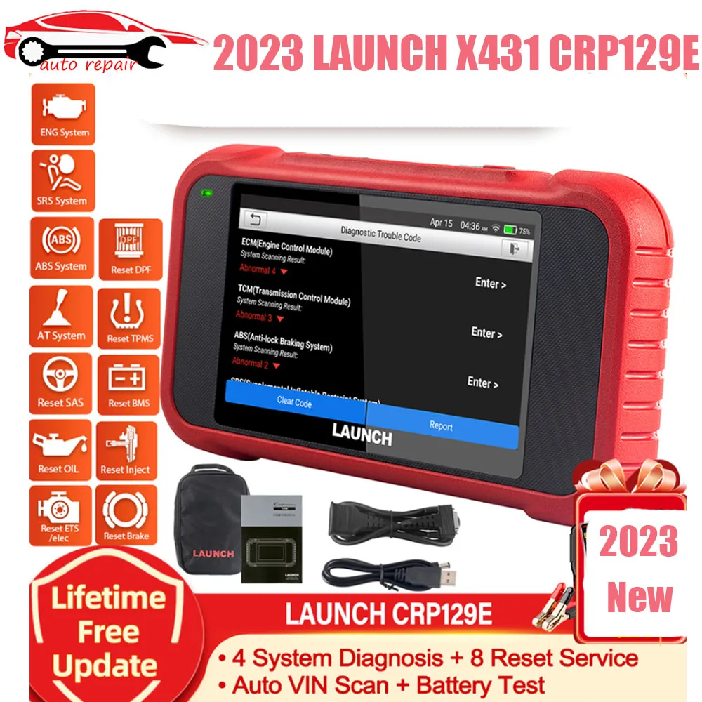 

LAUNCH X431 CRP129E Car OBD2 Diagnostic Tools ENG ABS SRS AT Oil SAS EPB TPMS DPF Reset Auto OBD Scanner Free Update pk CRP123E