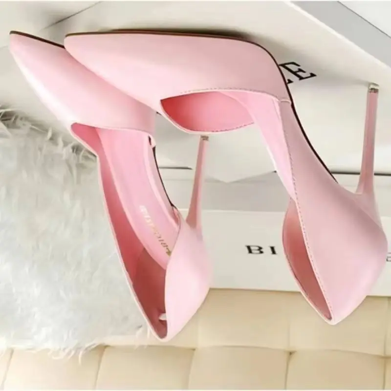 BIGTREE Shoes New Pu Leather Woman Pumps Pointed Stiletto Fashion Women Work Shoes Sexy Cut-Outs High Heel Shoe Ladies Party
