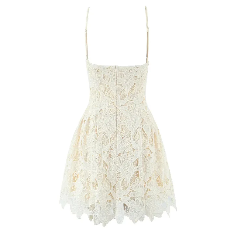 女性ノースリーブキャミスリップココレースノースリーブミニドレス