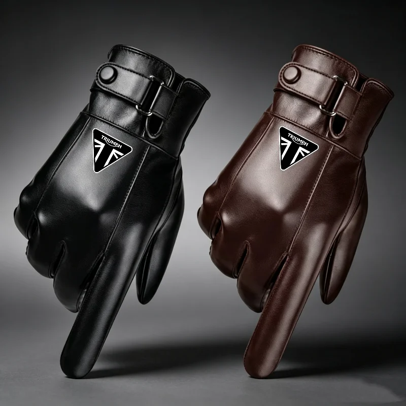 Accesorios para motocicleta TRIUMPH Tiger/Sport Street Triple, guantes de cuero, guantes cálidos, guantes a prueba de viento, guantes de Motocross