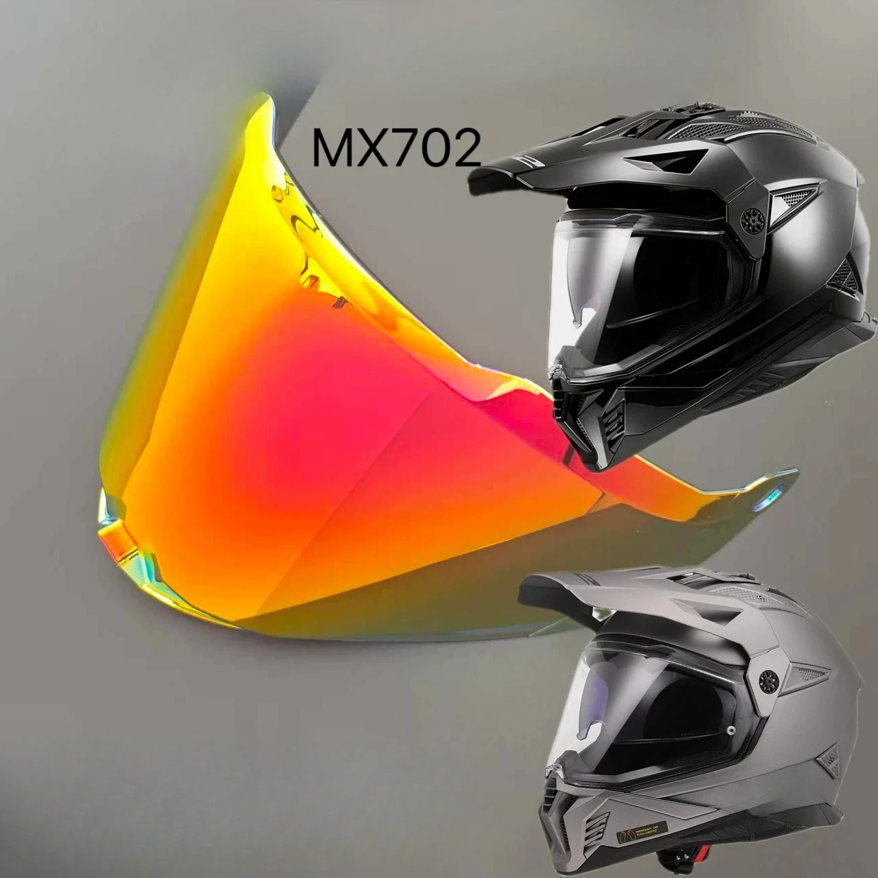 Replacement Helmet Visor for LS2 MX702, Day & Night Universal Windshield, Sunshade Goggles, Electroplated Mirror Lens