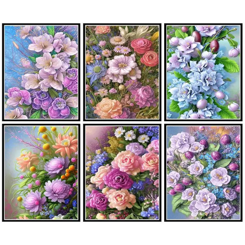 

GATYZTORY Oil Painting By Number Colorful Flowers Kits For Adults Handpainted DIY Gift Picture By Number On Canvas Home Decorati
