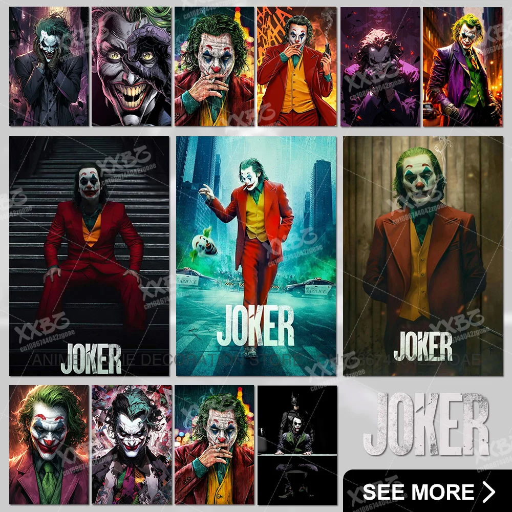 

Joker Canvas Painting Harley Quinn Home Decor Batman Pictures Suicide Squad Posters DC Comics No Frame Wall Art For Movie Room