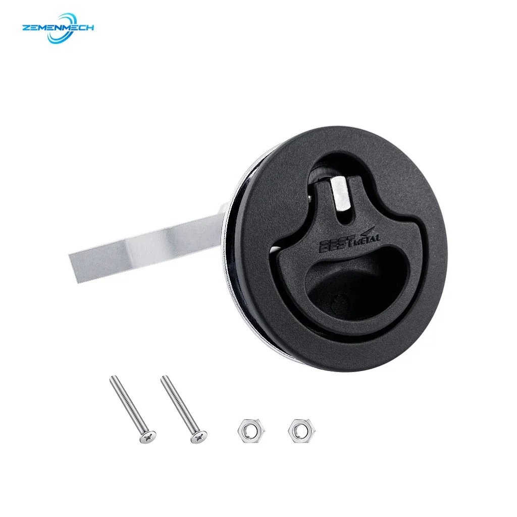 

Marine Hardware Black Nylon Cam Latch Flush Mount Pull Hatch Deck Latch Turning Lift Handle With Back Plate Boat Accessories