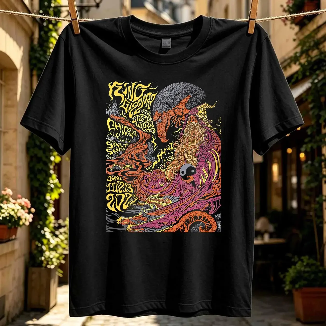 washed T Shirt King Gizzard The Lizard Wizard Black Size S 3XL vintage Washed designer clothes Stylish Soft Versatile Slightly