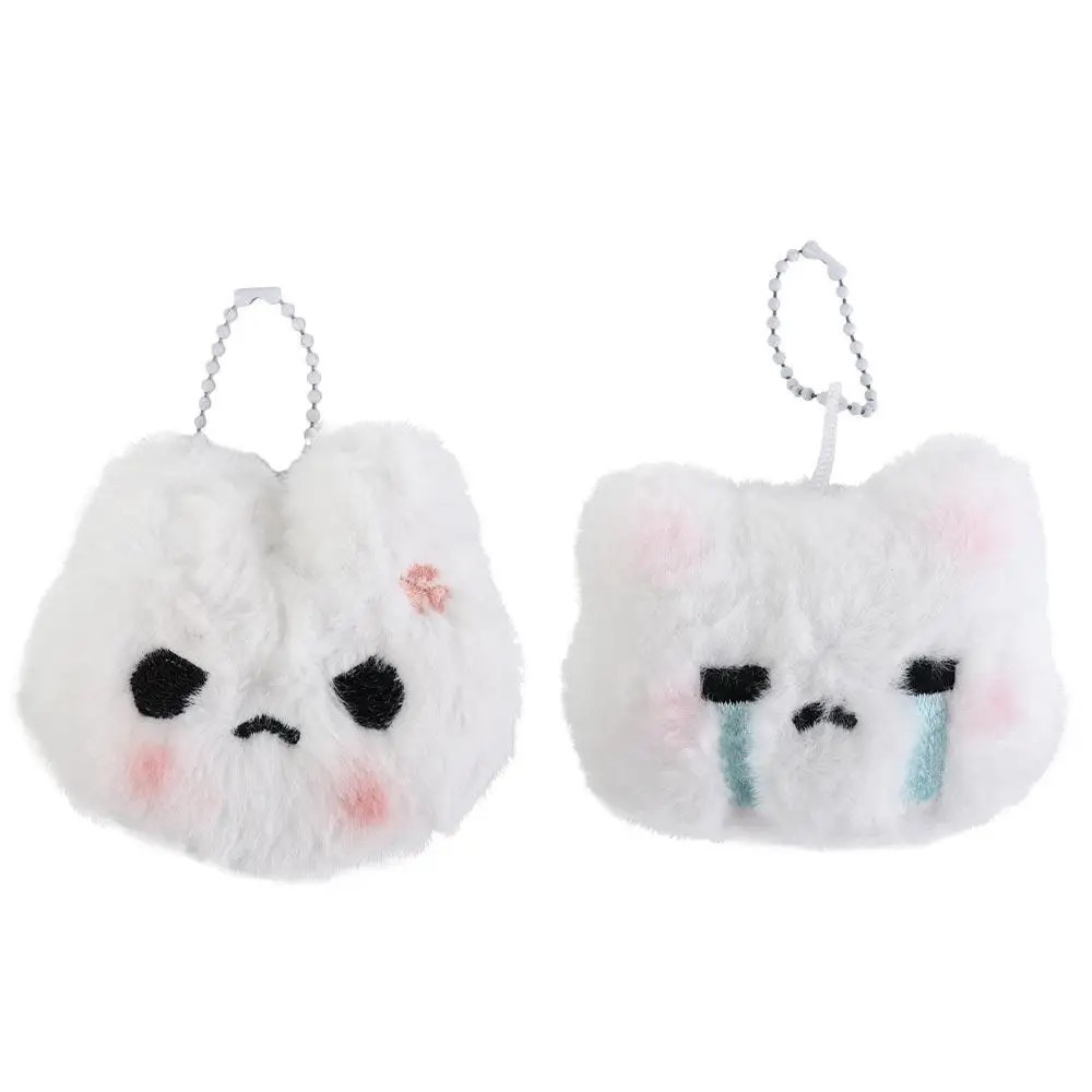 Plush Stuffed Rabbit Plush Keychain Blush Angry Rabbit Crying Bunny Blush Angry Rabbit Plush Pendant Squeak Cartoon Anime