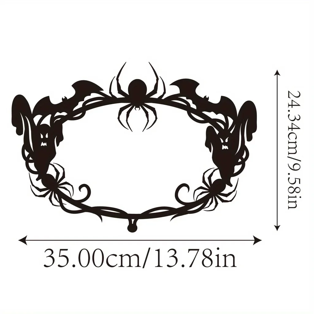 1pc, Halloween Metal Wreath Home Decoration Halloween Door Decoration Spider Bat Ghost Decoration Frame Day of The Dead Gifts
