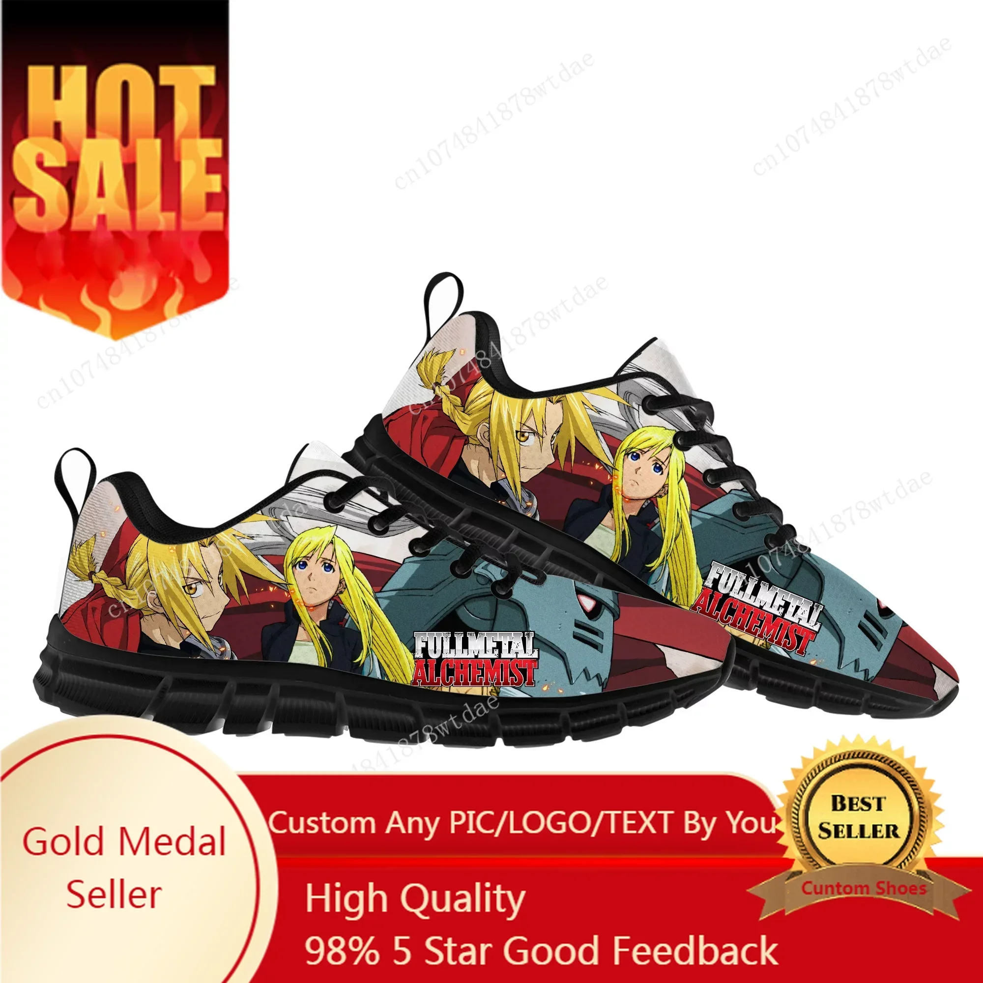 

Fullmetal Alchemist Sports Shoes Mens Womens Teenager Kids Children Sneakers Edward Elric High Quality Manga Sneaker Custom Shoe