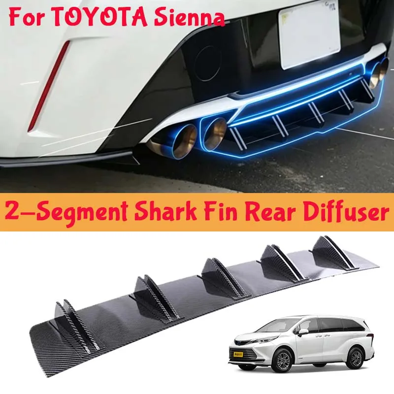For TOYOTA Sienna Shark Fin Rear Diffuser Split Chassis Spoiler Auto Aerodynamic Parts Aerodynamic Modification