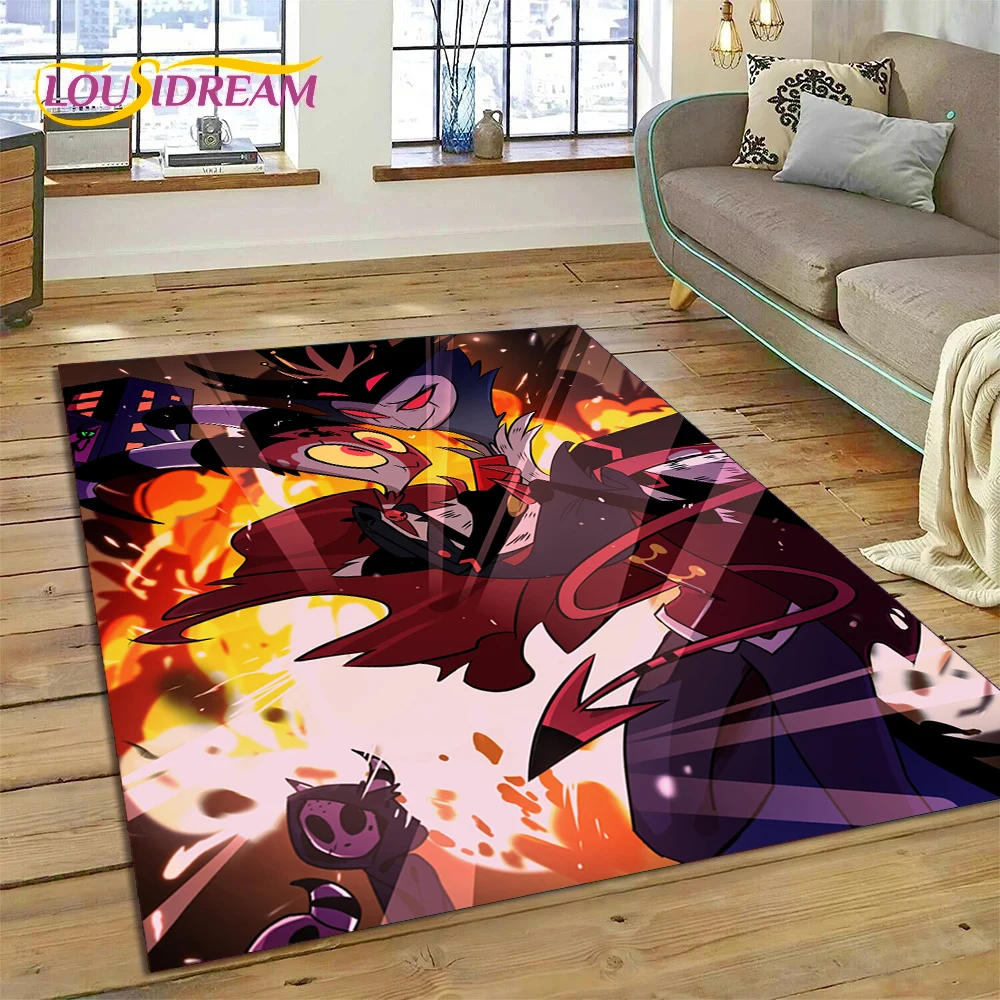 Cartoon H-Helluva Boss Blitzo H-Hazbin Hotel Carpet Rug for Bedroom Living Room Home Sofa Decoration,Child Large Decor Floor Mat