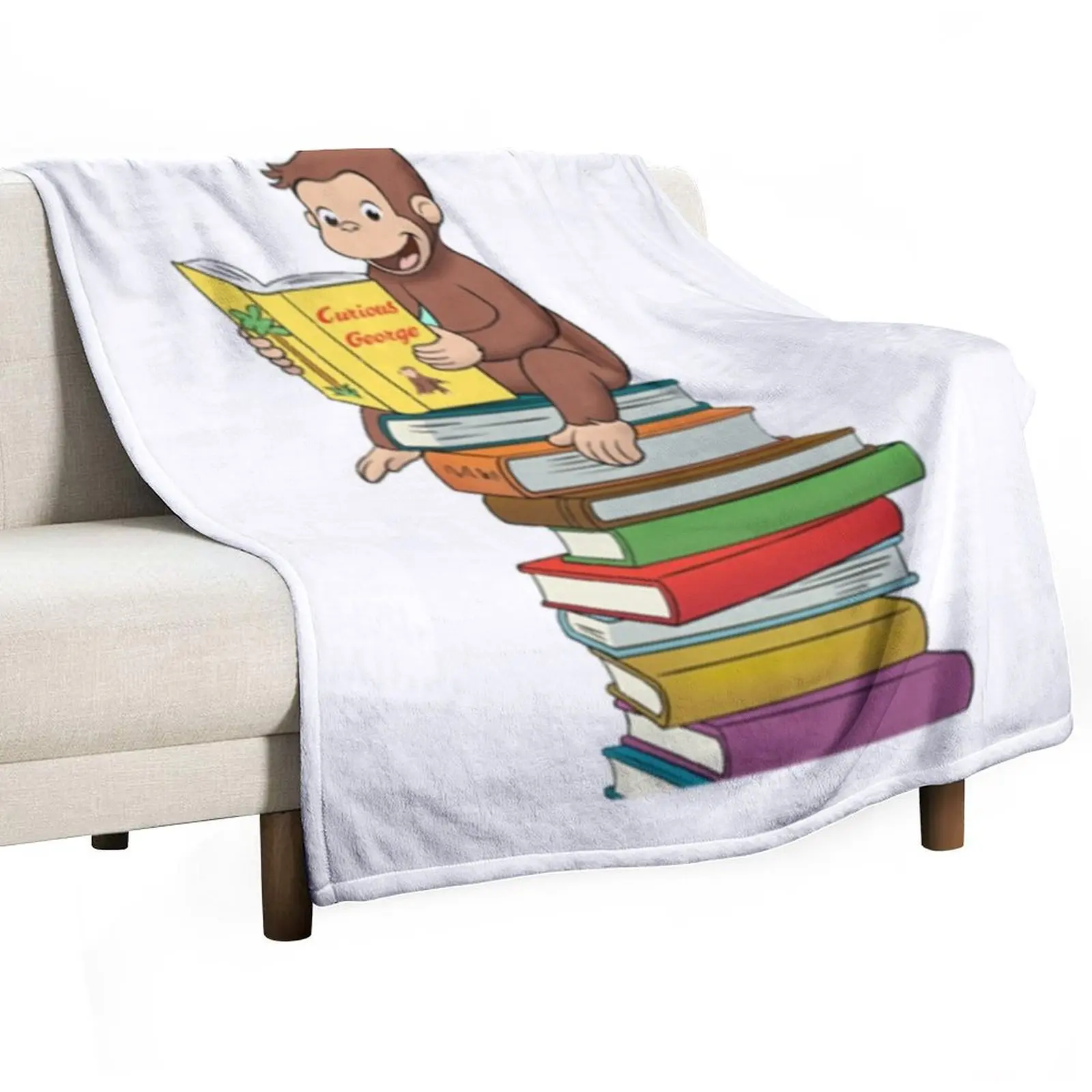 

Curious George Classic Throw Blanket Cozy Home Blanket Gift for Christmas Holiday