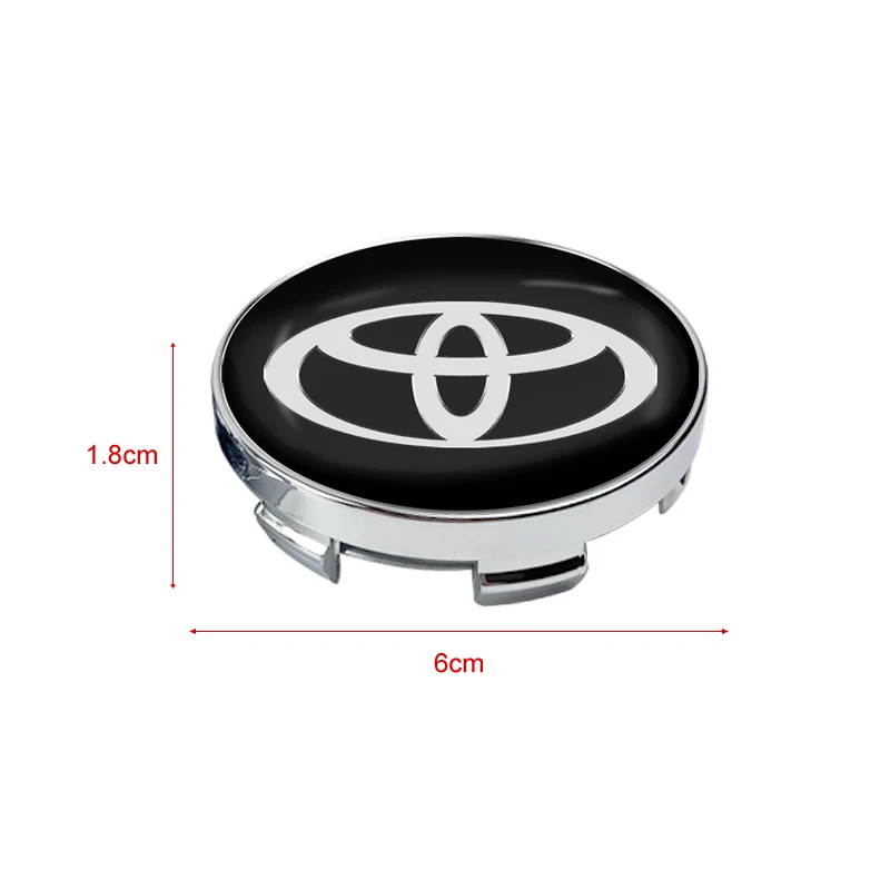 4pcs 60mm Car Wheel Center Hub Cap Rim Cover Emblem Sticker For Toyota C-hr Prado Rav4 Yaris Hilux Prius Avensis Corolla Camry