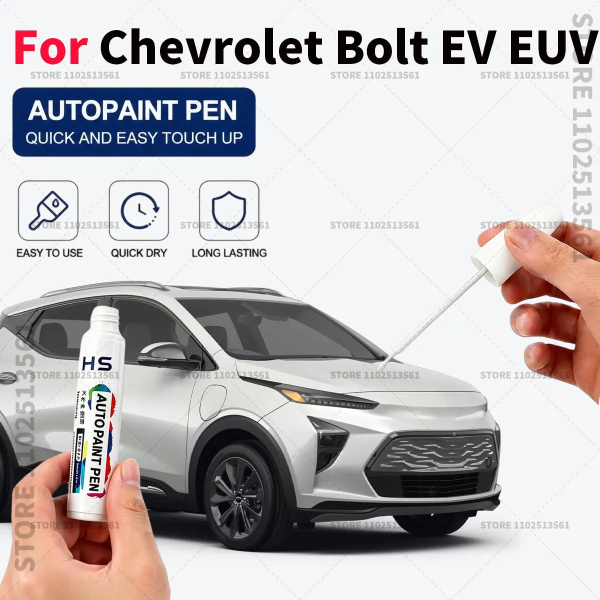 Car Scratch Repair Pen – Easy Auto Paint Touch Up for Smooth Finish For Chevrolet Bolt EV EUV Blue Nighfall gray mosaic black