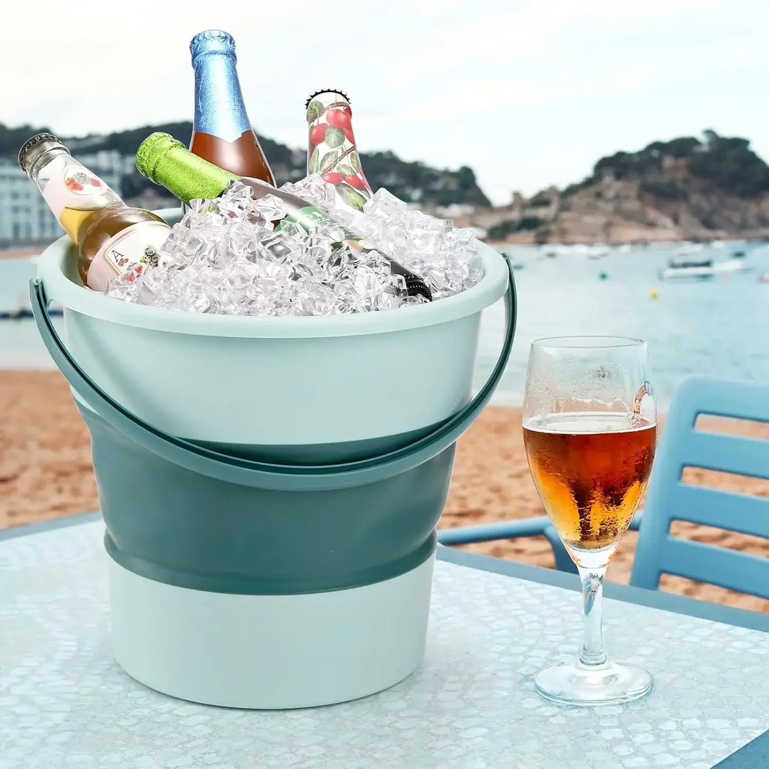 5/10/17L المحمولة للطي دلو متعدد الوظائف سميكة سيليكون دلو لغسيل السيارات وصيد الأسماك التخييم للطي دلو #3