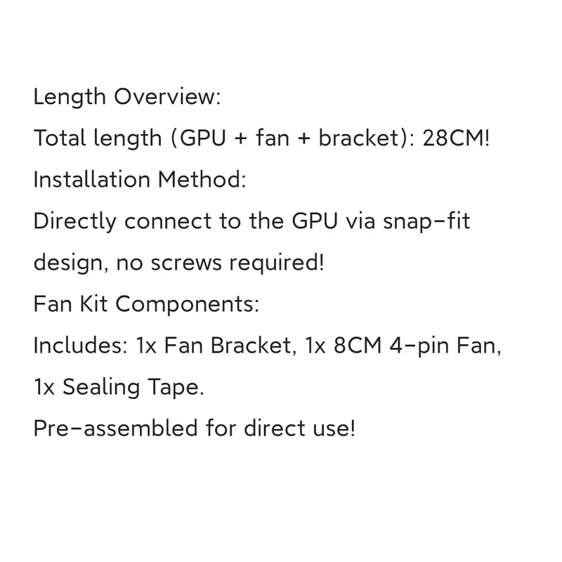 8CM Cooling Fan Mod FOR NVIDIA Tesla P4 M4 T4 GPU