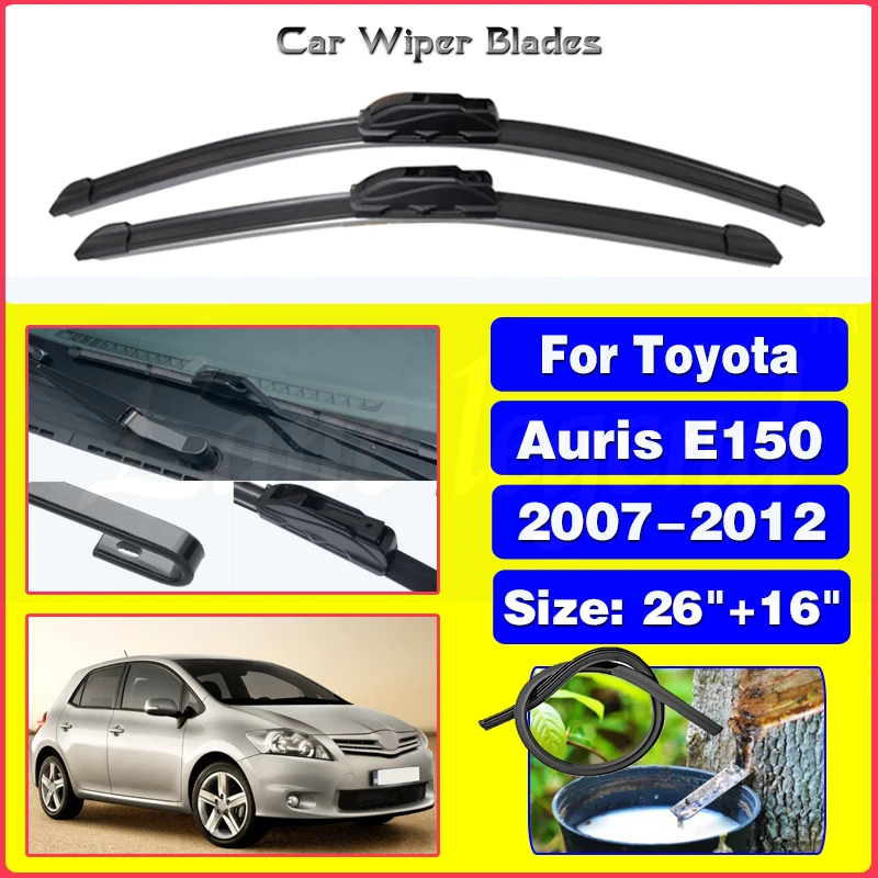 

Car Universal U/J Hook Wiper for Toyota Auris E150 2007 2008 2009 2010 2011 2012 Front Wiper Blades Car Wiper Auto Parts 26"+16"