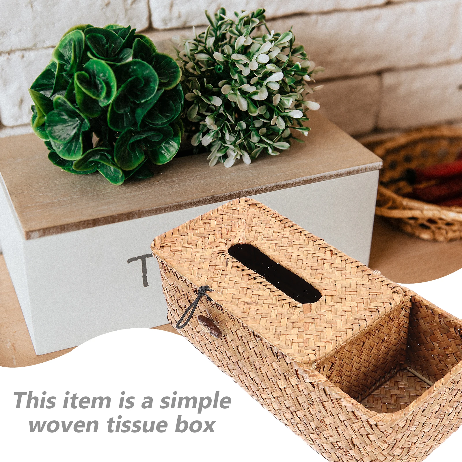 

Seaweed Tissue Holder Tissue Box Metal Frame Rectangle Design Home Office Car Napkin Box Household Storage Solution