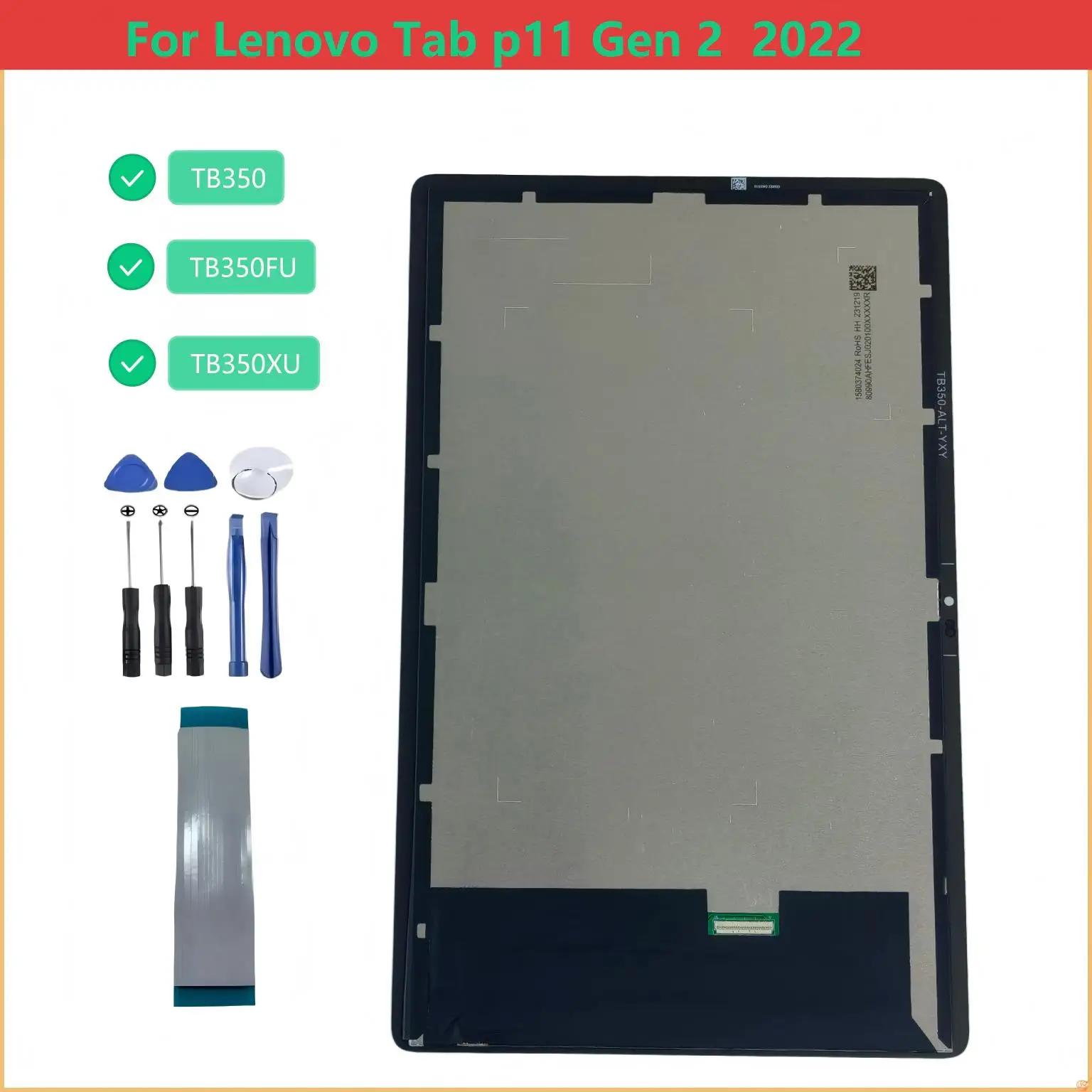 

NEW For Lenovo Tab P11 Gen 2 2022 TB350FU TB350XU TB350 LCD Display Touch Screen Digitizer Glass Panel Assembly Replacement