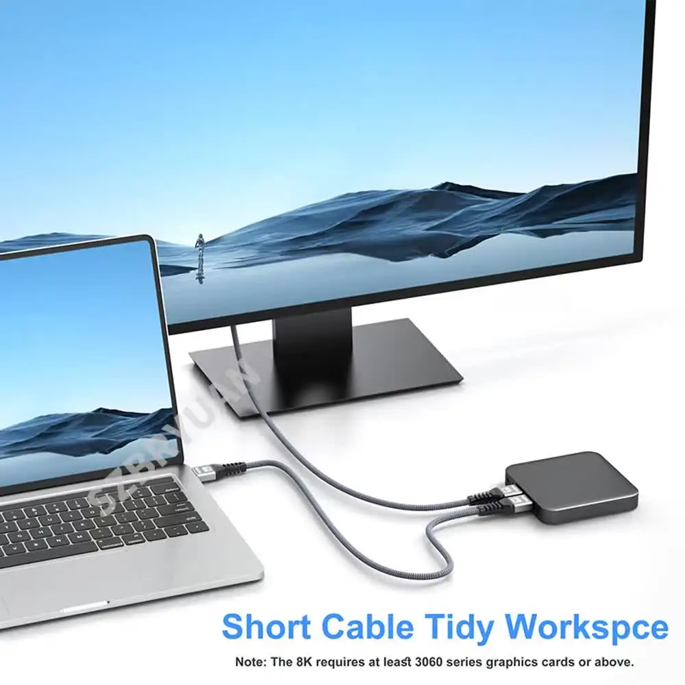 8K HDMI-compatible 2.1 Cable 4K@120Hz 8K@60Hz 48Gbps High Speed Video Audio HDMI Braided Cord For PC Laptop Projector HD TV PS5