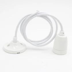Ceramic Ceiling Lamp Pendant Light Cord Kits Fabric Cord with Porcelain Bulb Holder