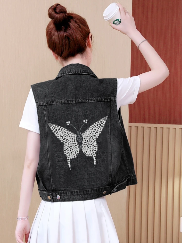 

Spring Autumn 2025 Women's Korean Sle Baseball Jaet Loose Versatile ort Denim Outerwear Commute Sle Collar Singl...