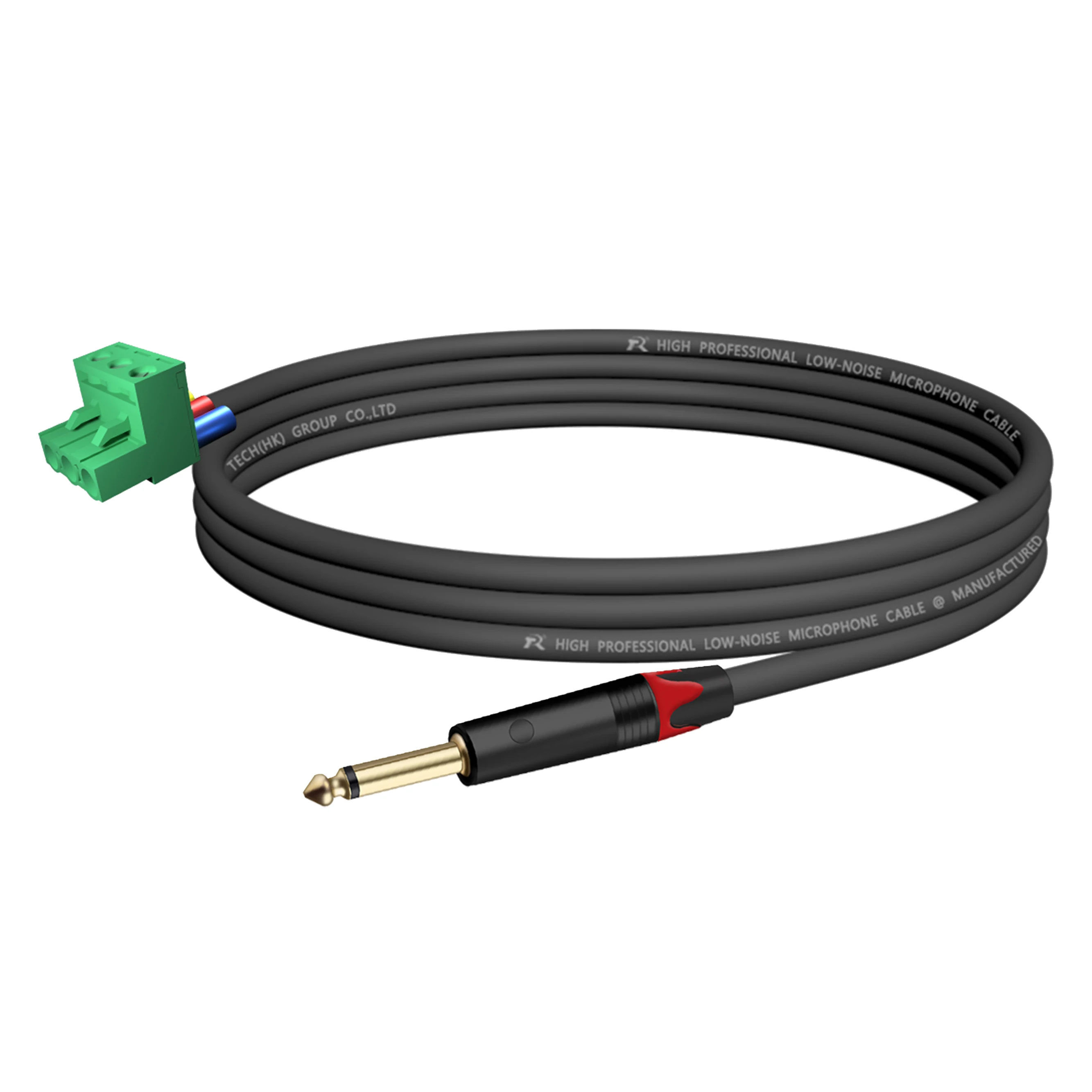 Phoenix Terminal Connector Audiokabel, 6,5 mm (1/4 Zoll) TS-Stecker auf 3-poliger 5,08 mm/0,2 Zoll Rastermaß PCB Phoenix, Mono-Audiokabel – Detail 8
