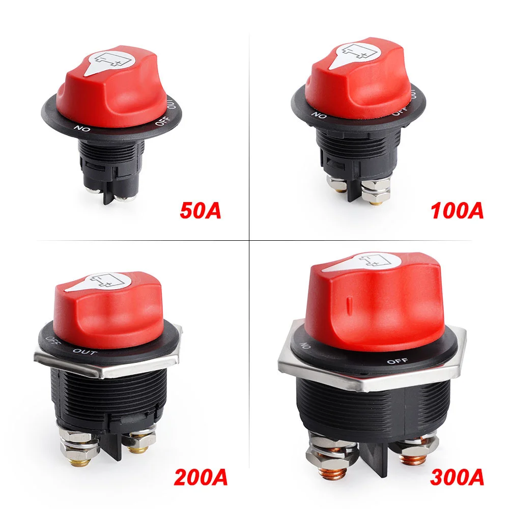 50A 100A 200A 300A DC 12V Batterietrennschalter 12V Batterie-Stromkreisschalter Trennschalter-Set für LKW, Auto, Motorrad, Boot – Detail 9