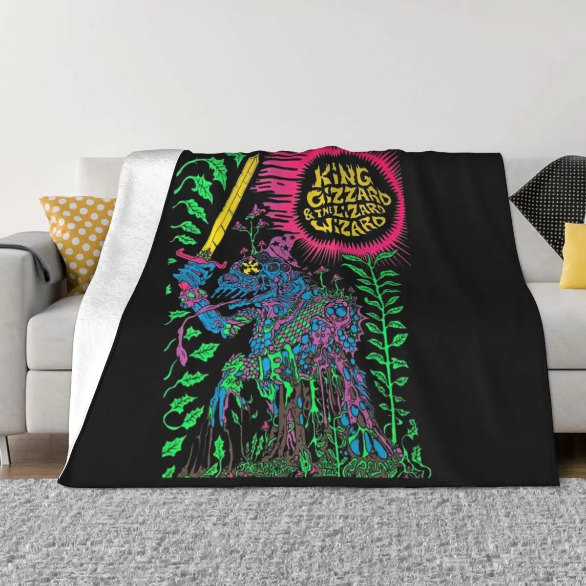 

King Gizzard & the Lizard Wizard Throw Blanket Flannel Soft Beds halloween Blankets