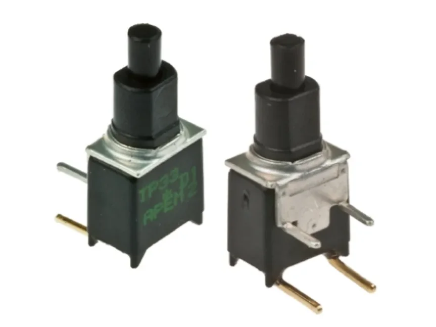 APEM TP33W0080 Push Button Switch SPST NO Off Momentary On Black Plunger TP Series