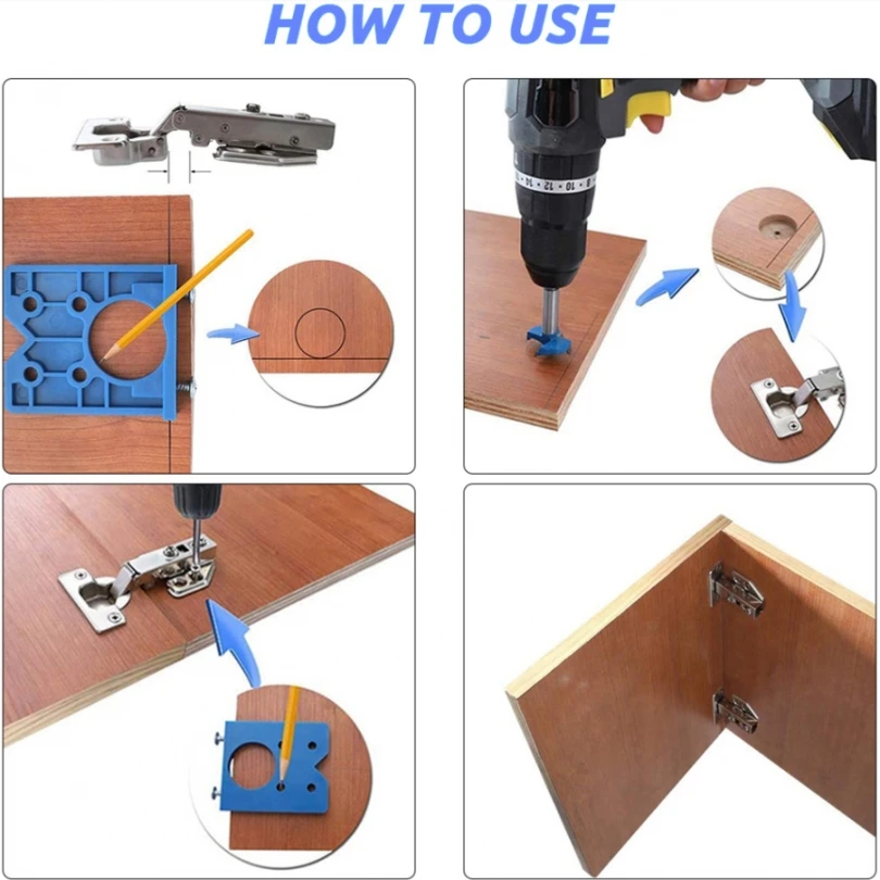 Localizzatore di fori portatile localizzatore di fori per cerniere da 35mm per utensili manuali per la lavorazione del legno