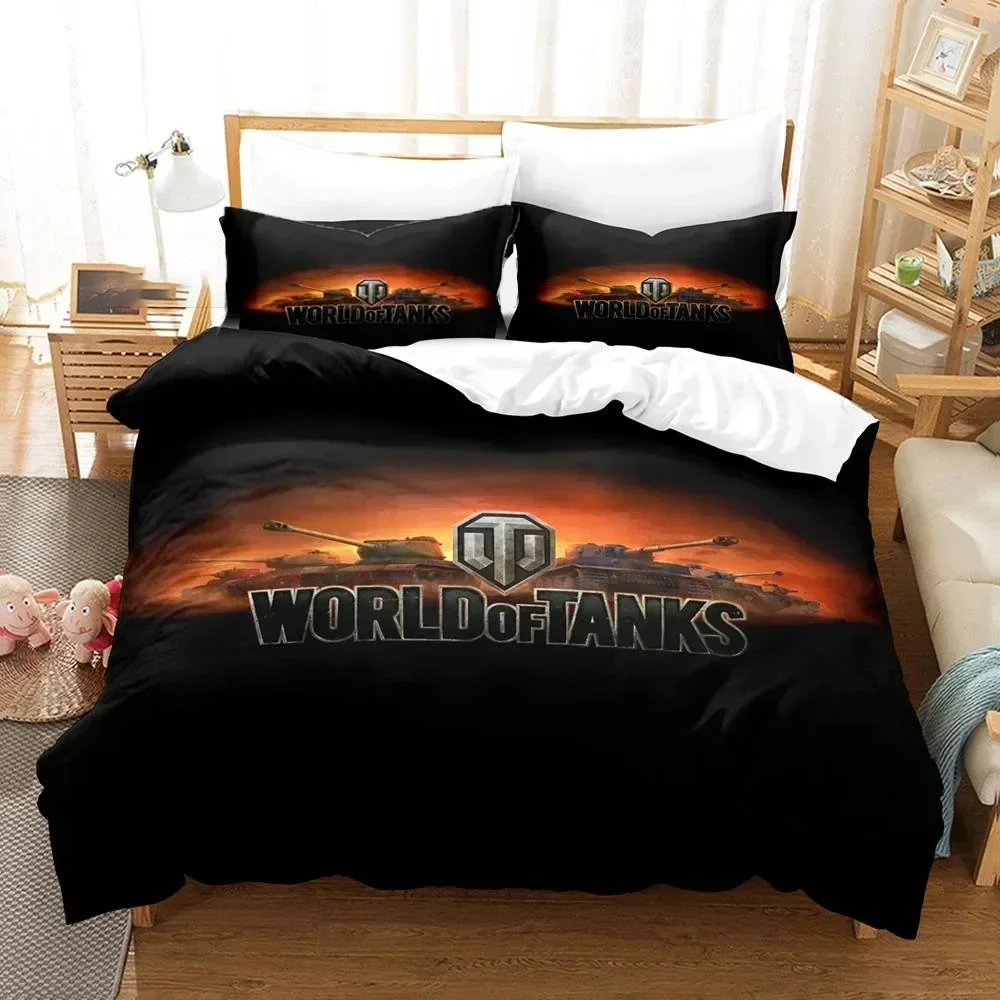 3D Printed World of Tanks Bedding Set Boys Girls Twin Queen Size Duvet Cover Pillowcase Bed Kids Adult Home Textileextile