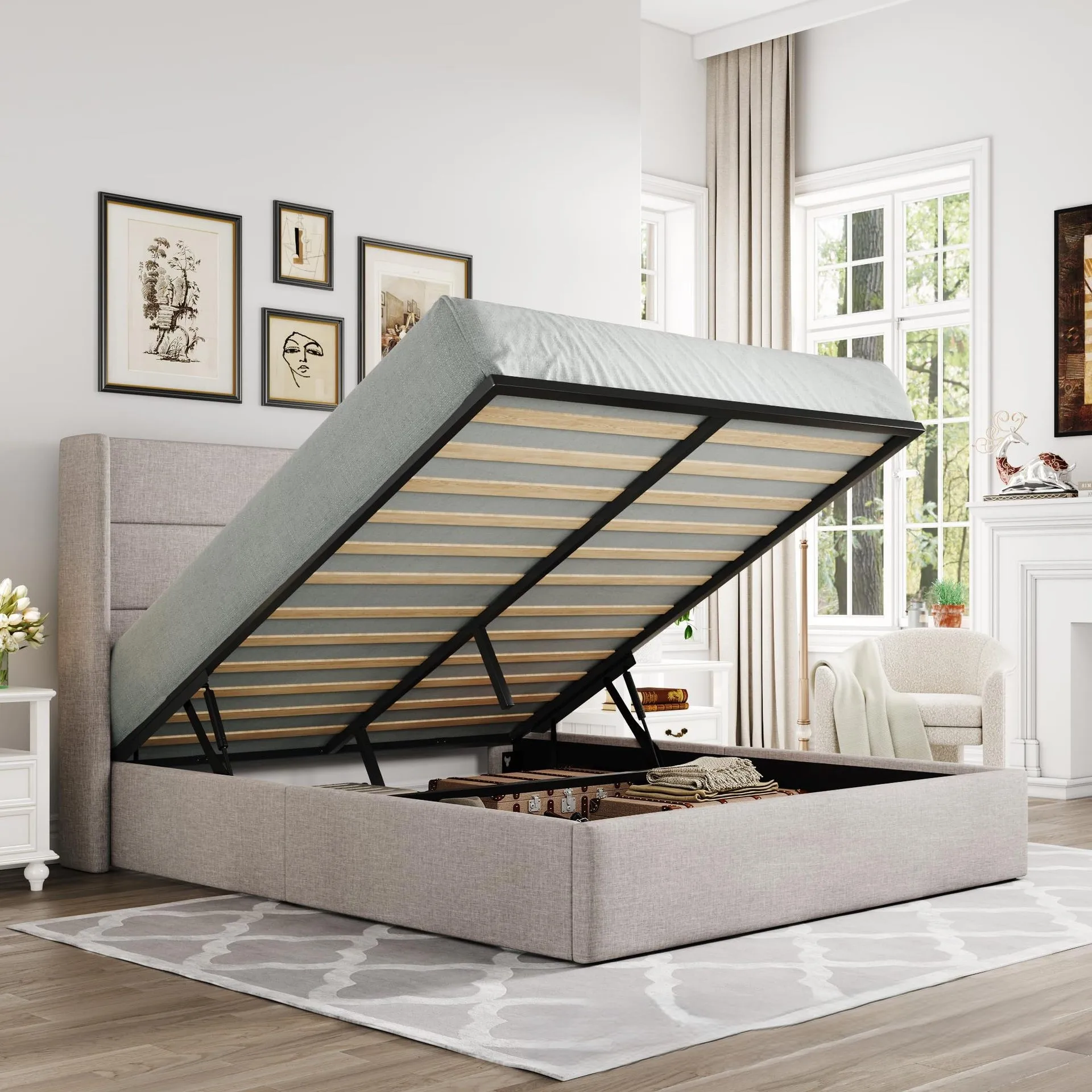 Letto matrimoniale king size i - Gas Lift Storage Bed Hydraulic recensione e prezzo