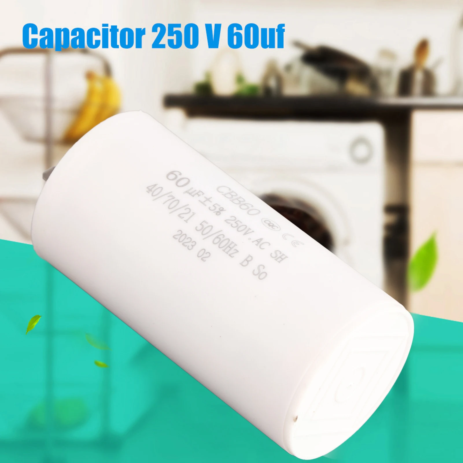 Capacitor CBB60, Capacitor de Funcionamento em Forma Cilíndrica CBB60, AC 250V 60uF 50/60HZ para Motor de Bomba