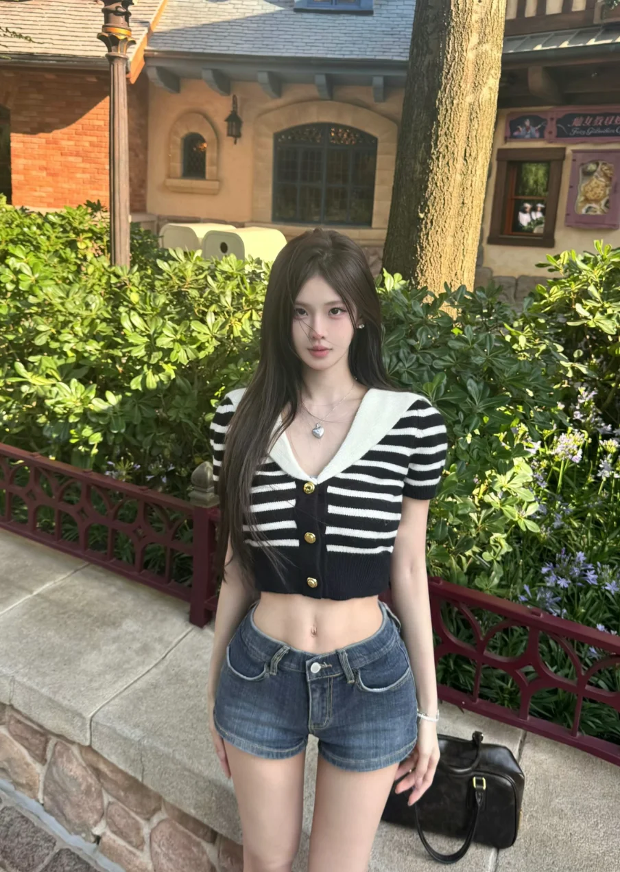 

Low Waist Elastic Slimming High Hip Pad Denim orts Women's Summer Straight Leg Cotton Stretch Blue Jeans Butt Lifting Hot P...