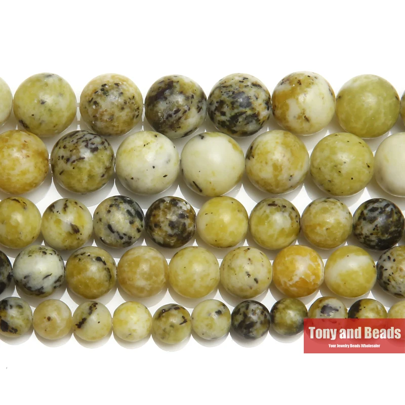 Natural Stone Yellow Turquoise Round Beads 15\