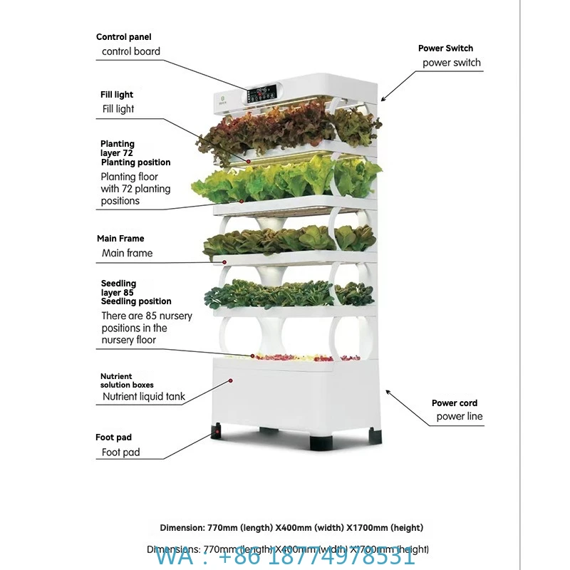 

r Indoor Soilless Seedling Equipment for AgriculturalIntelligent Hydroponic Vegetable Growing Machine Large Multi-Laye
